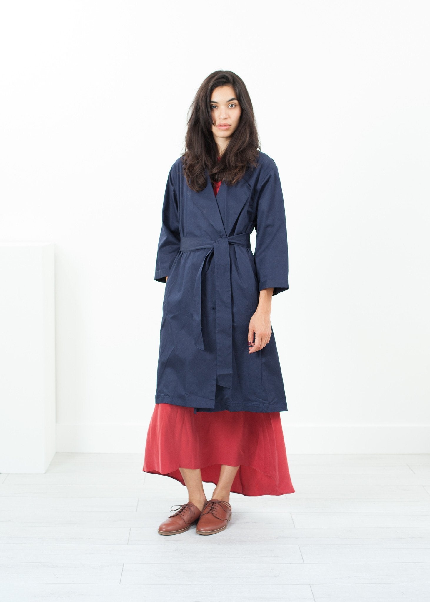 Sateen Trench in Navy (6707103105118)