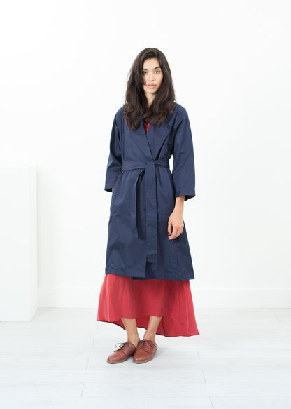 Sateen Trench in Navy (6707103105118)