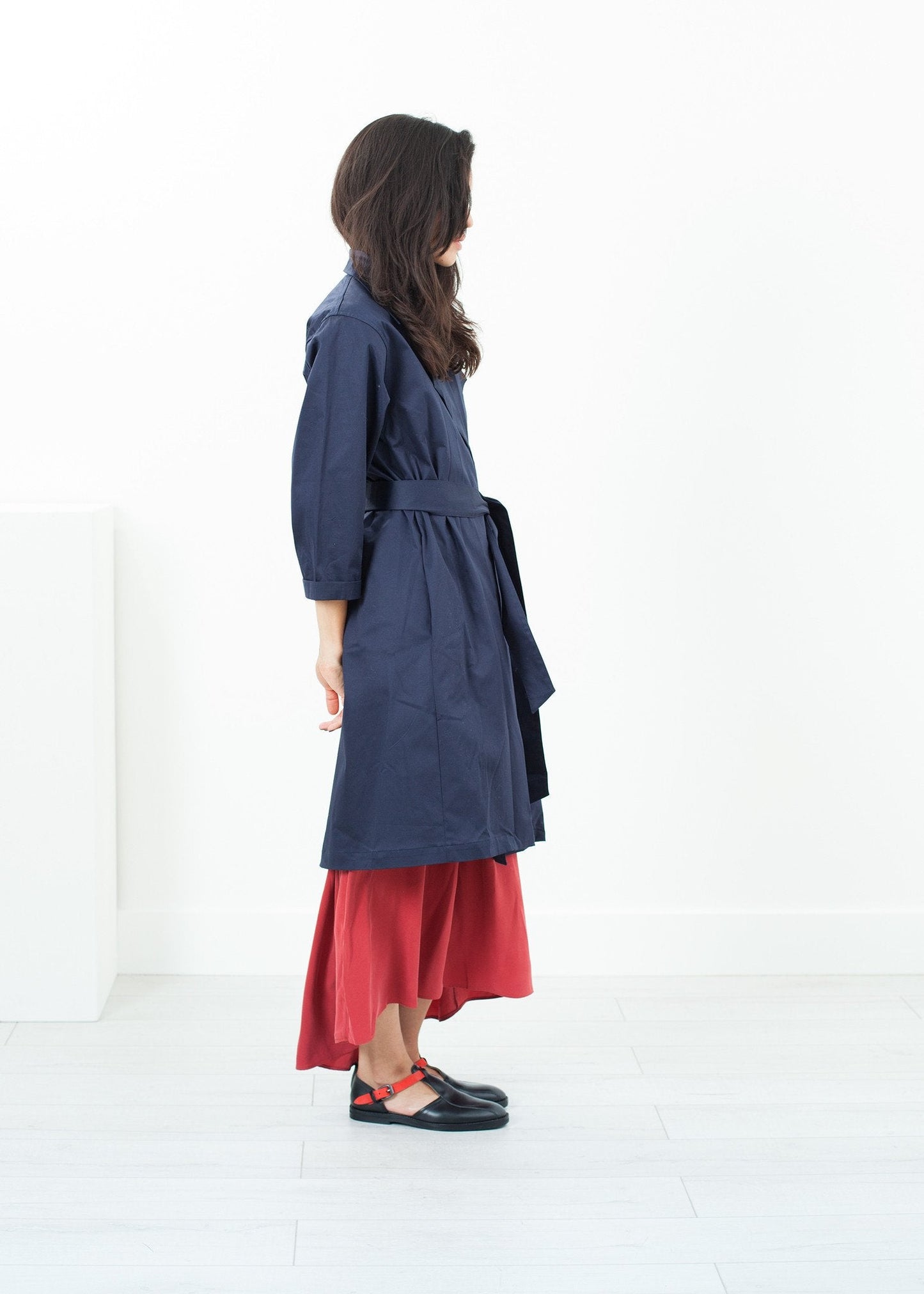 Sateen Trench in Navy (6707103105118)