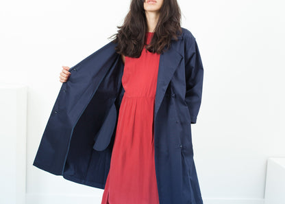Sateen Trench in Navy (6707103105118)