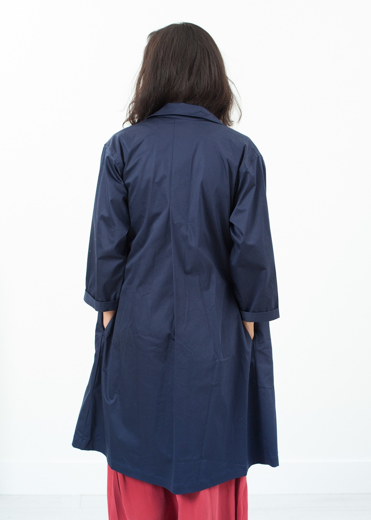 Sateen Trench in Navy (6707103105118)