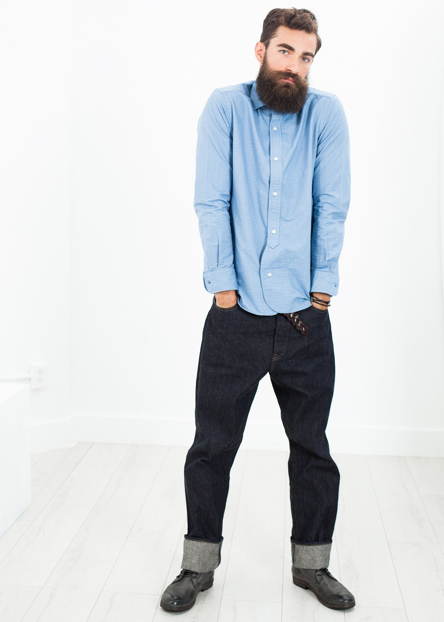 British Officer's Shirt in Sky Blue (6707099238494)