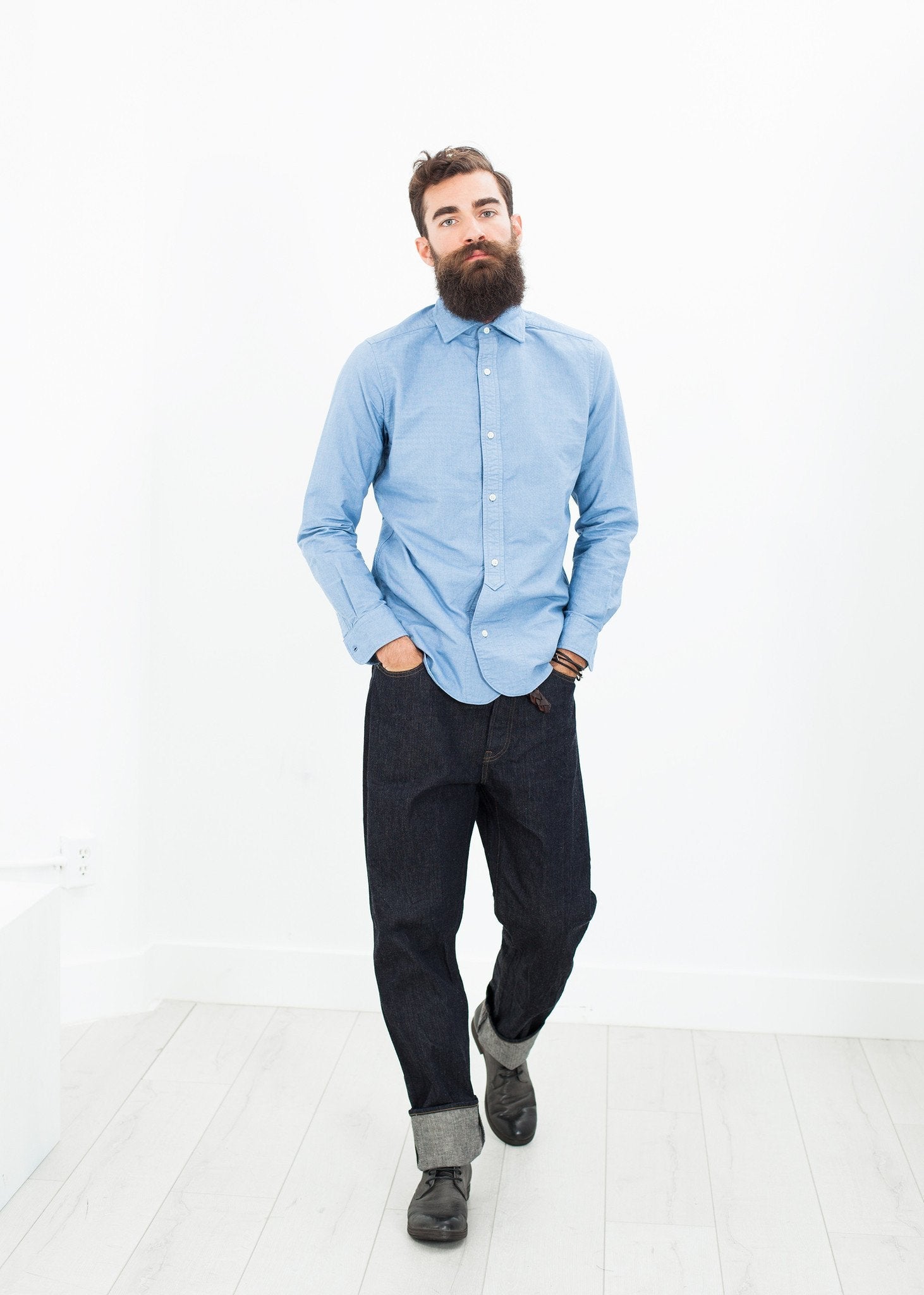 British Officer's Shirt in Sky Blue (6707099238494)