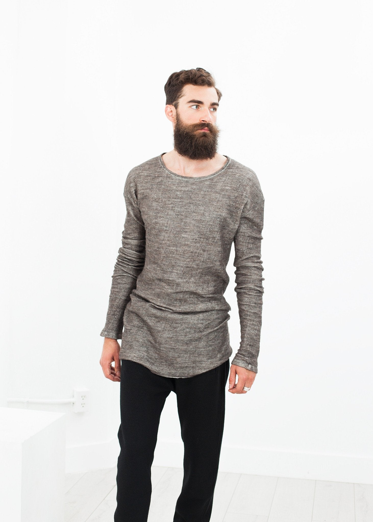 Extra Long Sleeve Sweater in Cavern (6707100942430)