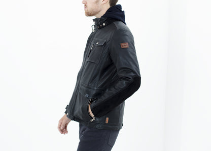 Prince Leather Field Jacket in Meteor (6707099107422)