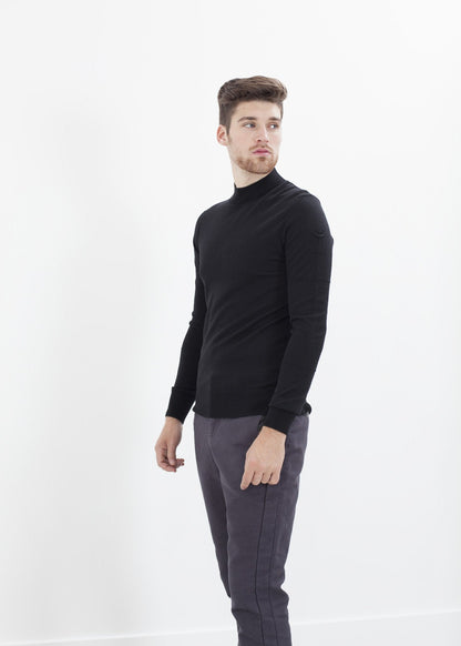 Merino Knit Turtleneck in Black (6707100778590)