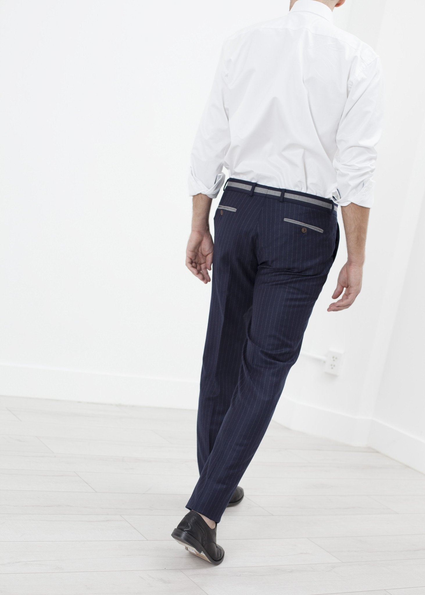 Sinclair Trouser in Navy Stripe (6707098484830)