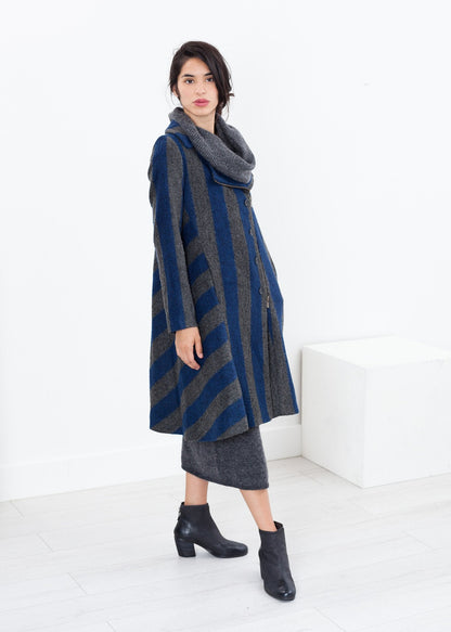 Petale Coat in Silver/Blue (6707098320990)