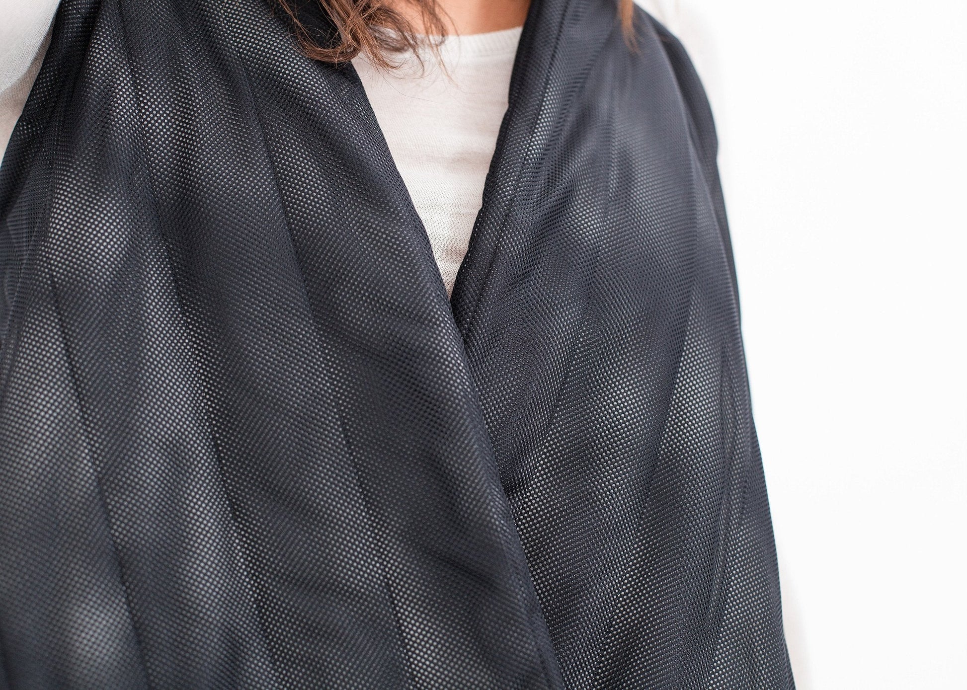 Quilted Mesh Waistcoat in Black/White (6707100287070)