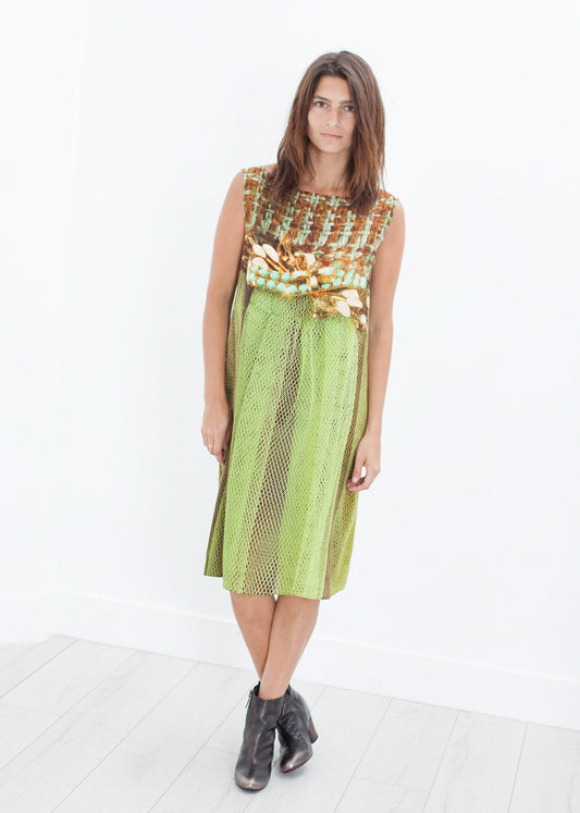 Silk Shift in Tweed and Net (6707104383070)