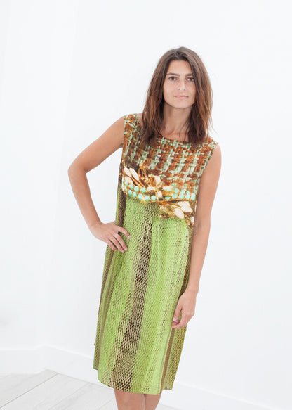 Silk Shift in Tweed and Net (6707104383070)