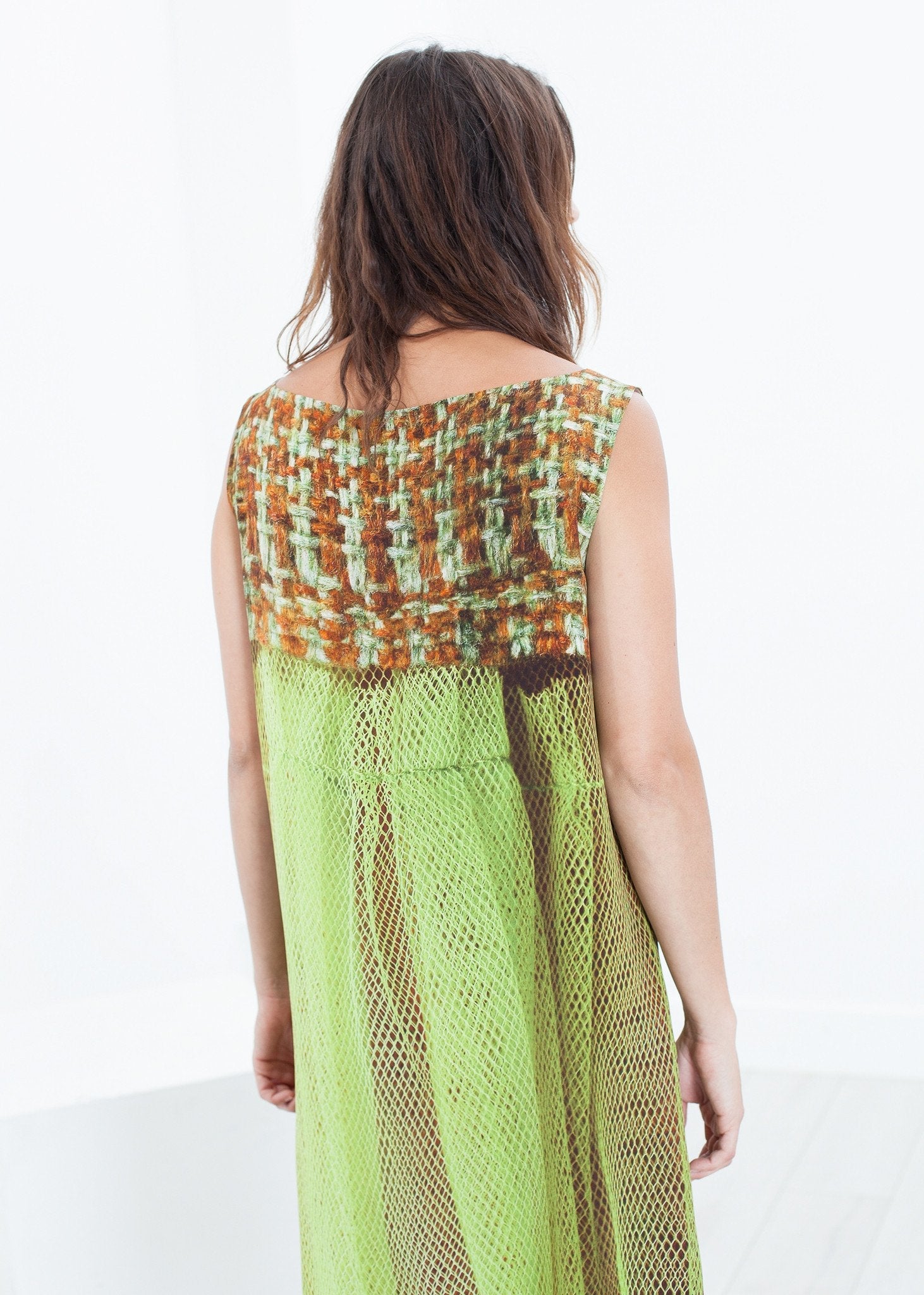 Silk Shift in Tweed and Net (6707104383070)