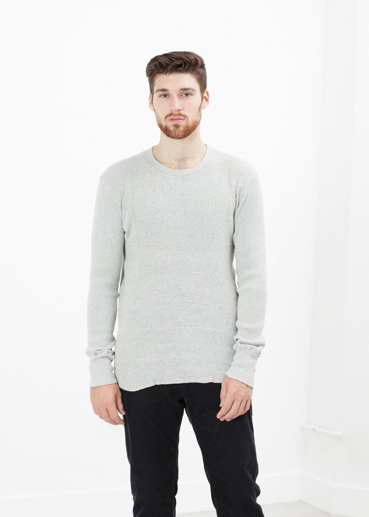 Waffle Knit Long Sleeve Tee (6707096617054)
