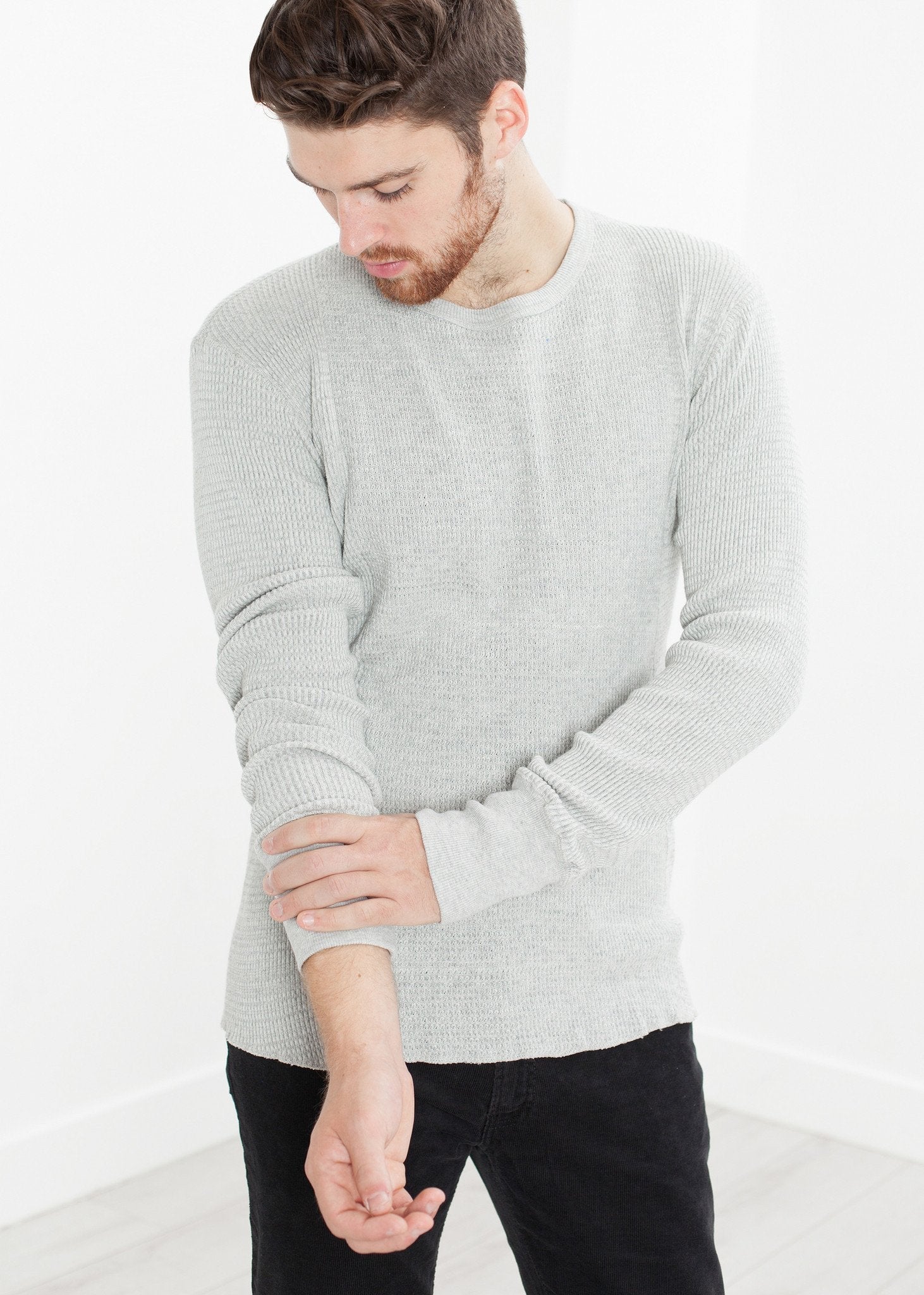 Waffle Knit Long Sleeve Tee (6707096617054)
