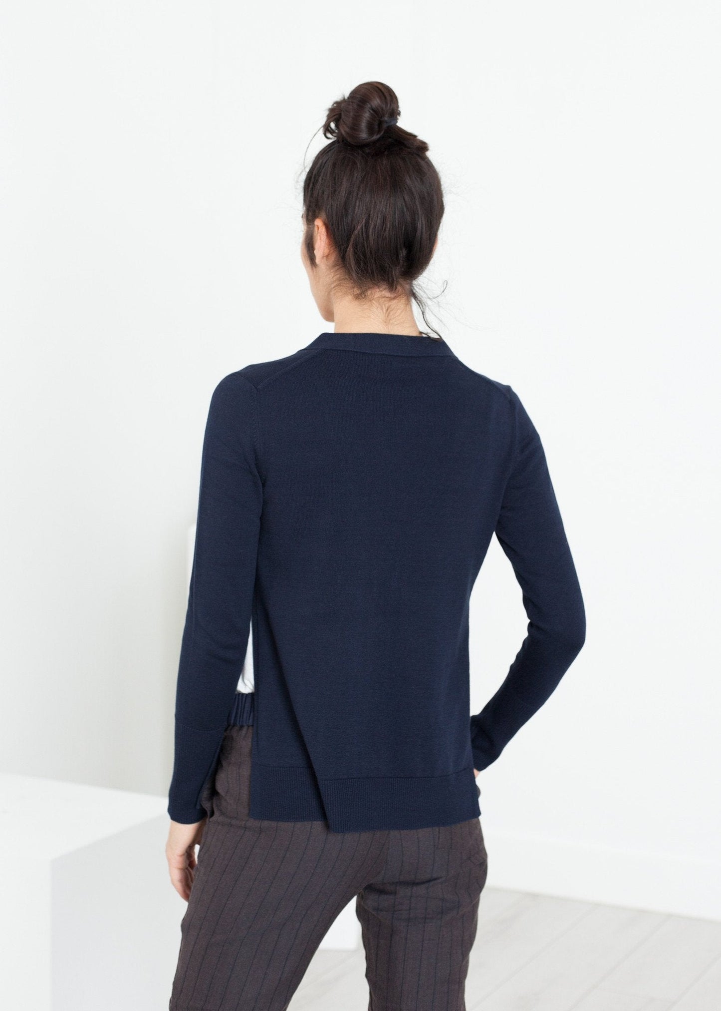 Square Cardigan in Navy (6707096813662)