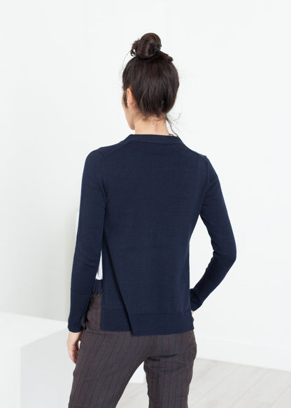 Square Cardigan in Navy (6707096813662)