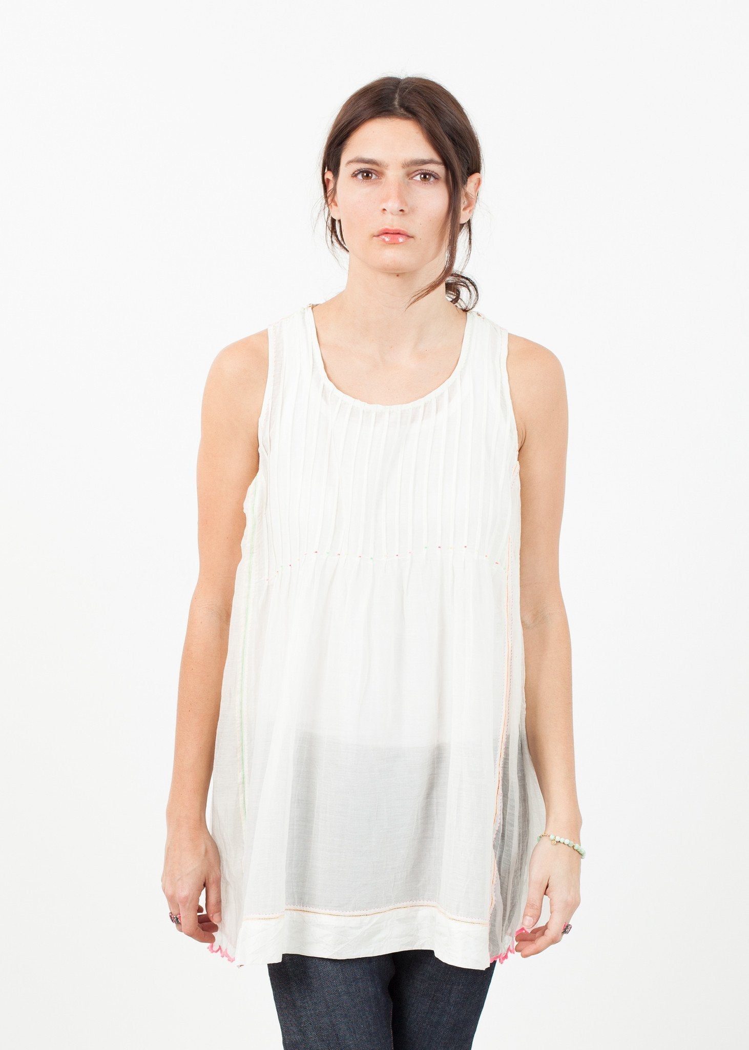 Babydoll Tank in White (6707094552670)