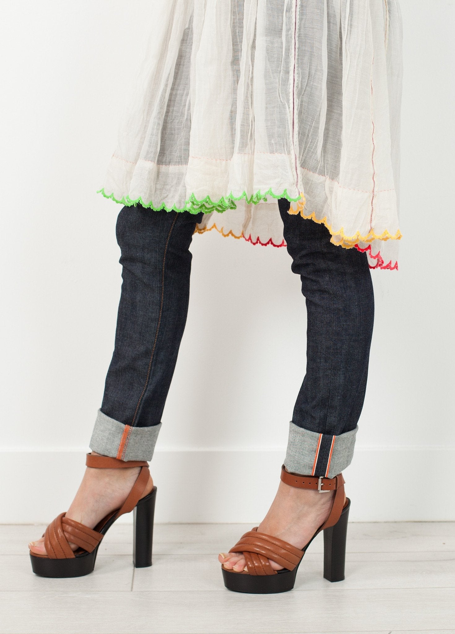 Pink Bib Dress in White (6707094585438)