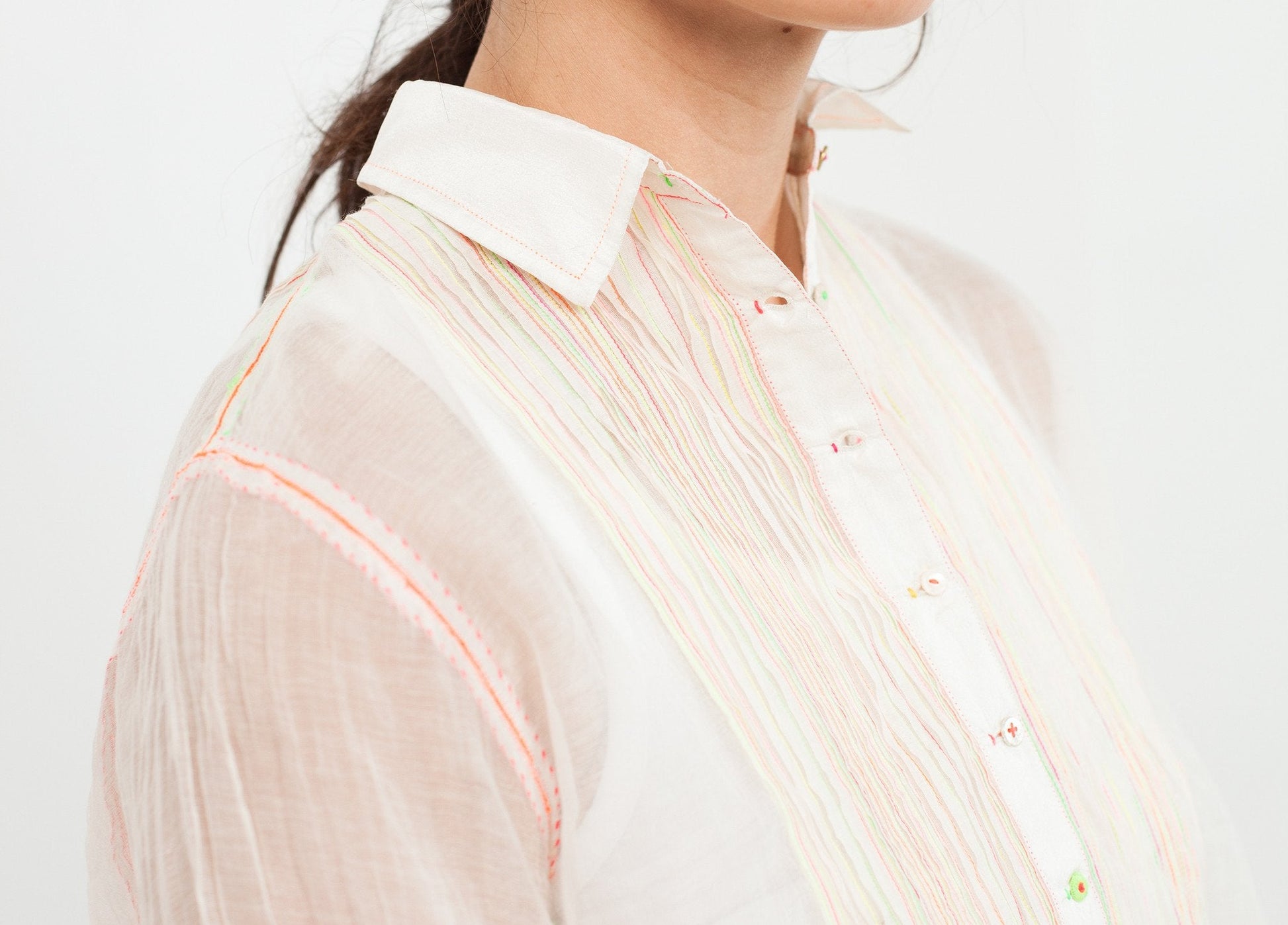 Sheer Rainbow Blouse in White (6707094782046)