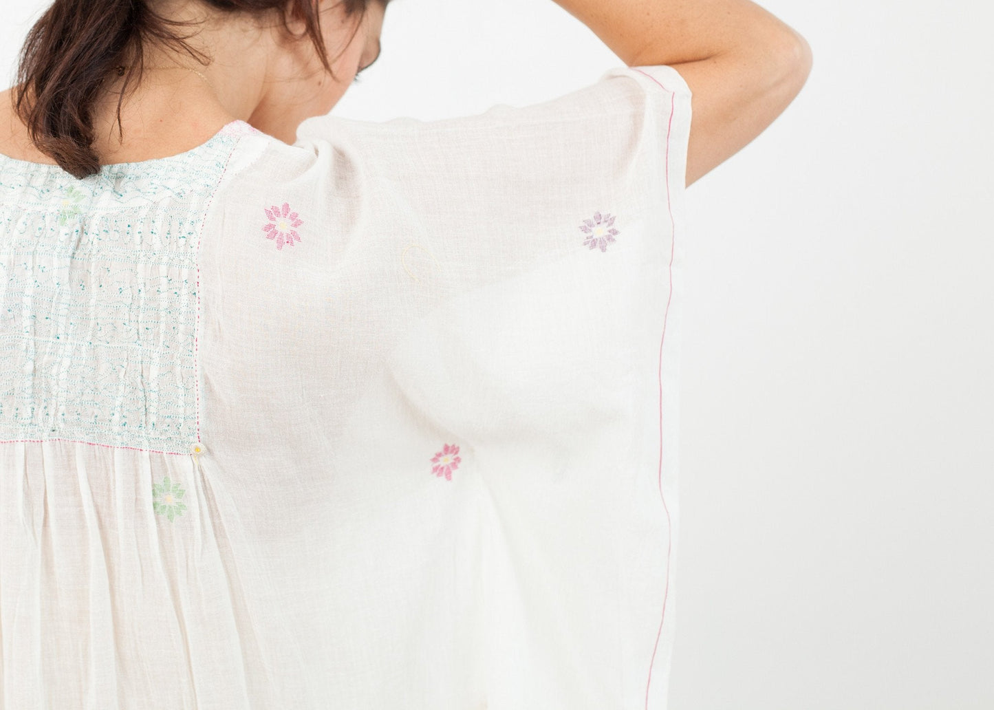 Floral Tent Dress in White (6707094650974)