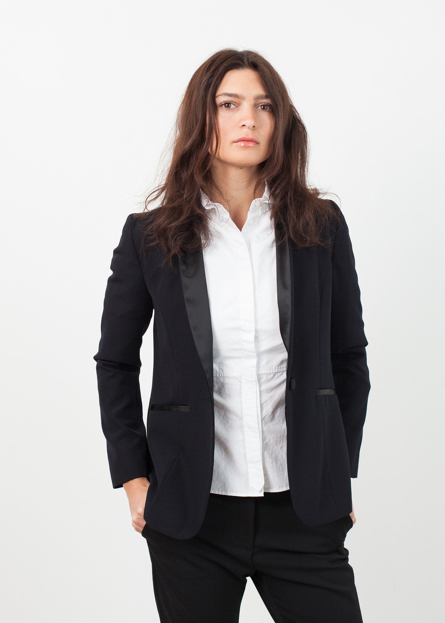Shawl Collar Blazer in Black (6707094290526)