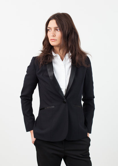 Shawl Collar Blazer in Black (6707094290526)