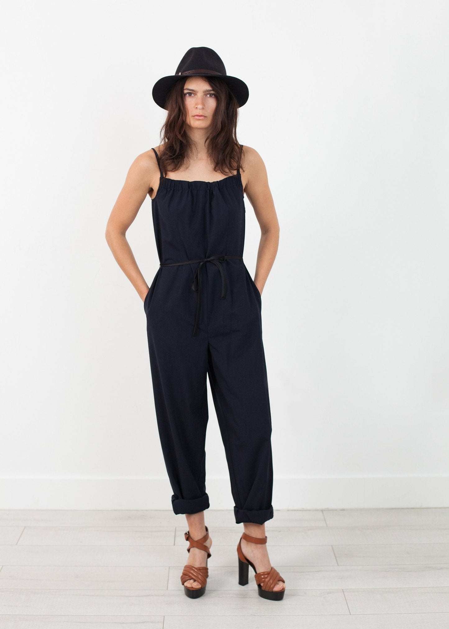 Sleeveless Jumpsuit in Navy (6707093307486)