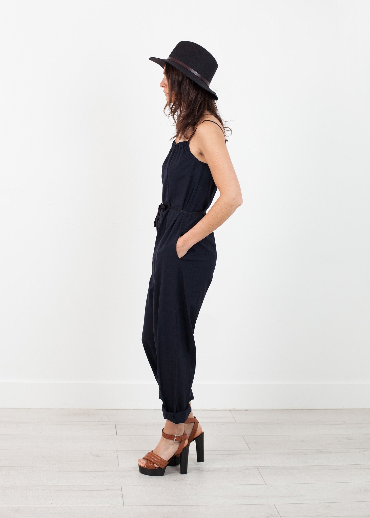 Sleeveless Jumpsuit in Navy (6707093307486)