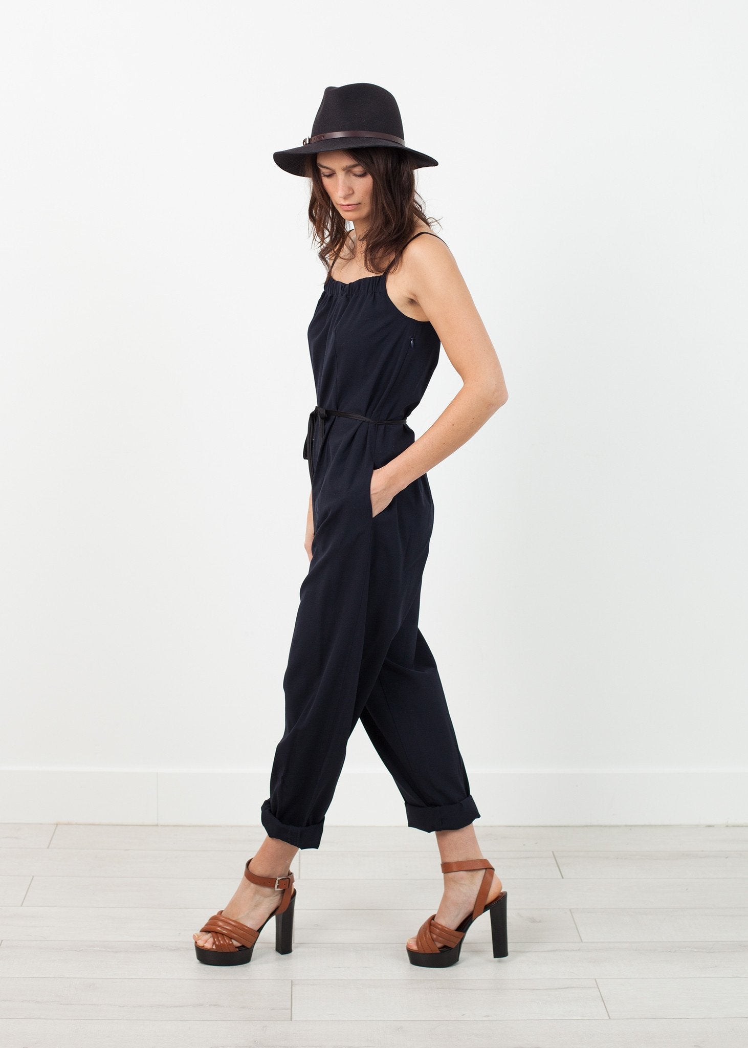 Sleeveless Jumpsuit in Navy (6707093307486)