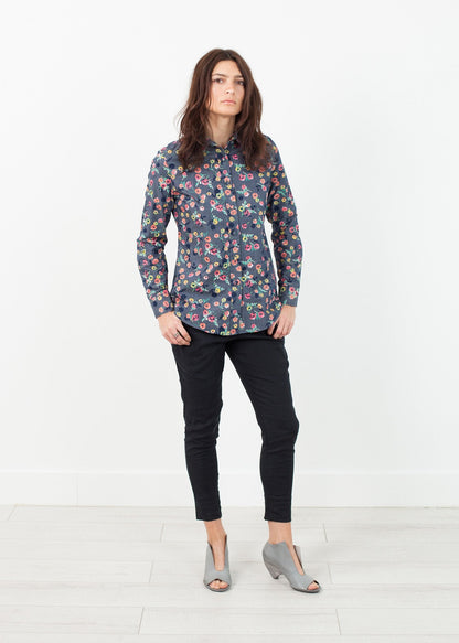 Long Sleeve Blouse in Black/Floral (6707094323294)