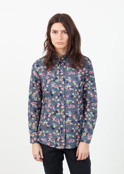 Long Sleeve Blouse in Black/Floral (6707094323294)