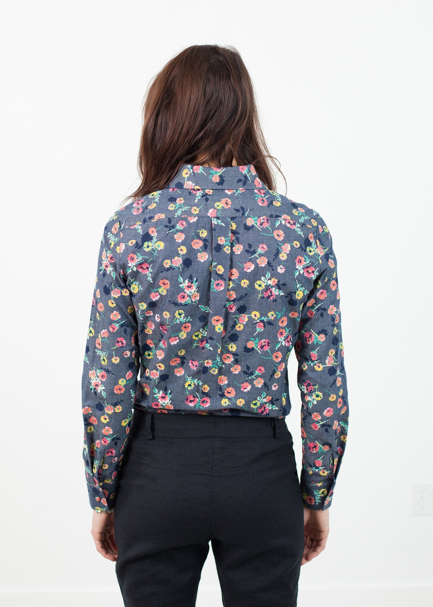 Long Sleeve Blouse in Black/Floral (6707094323294)