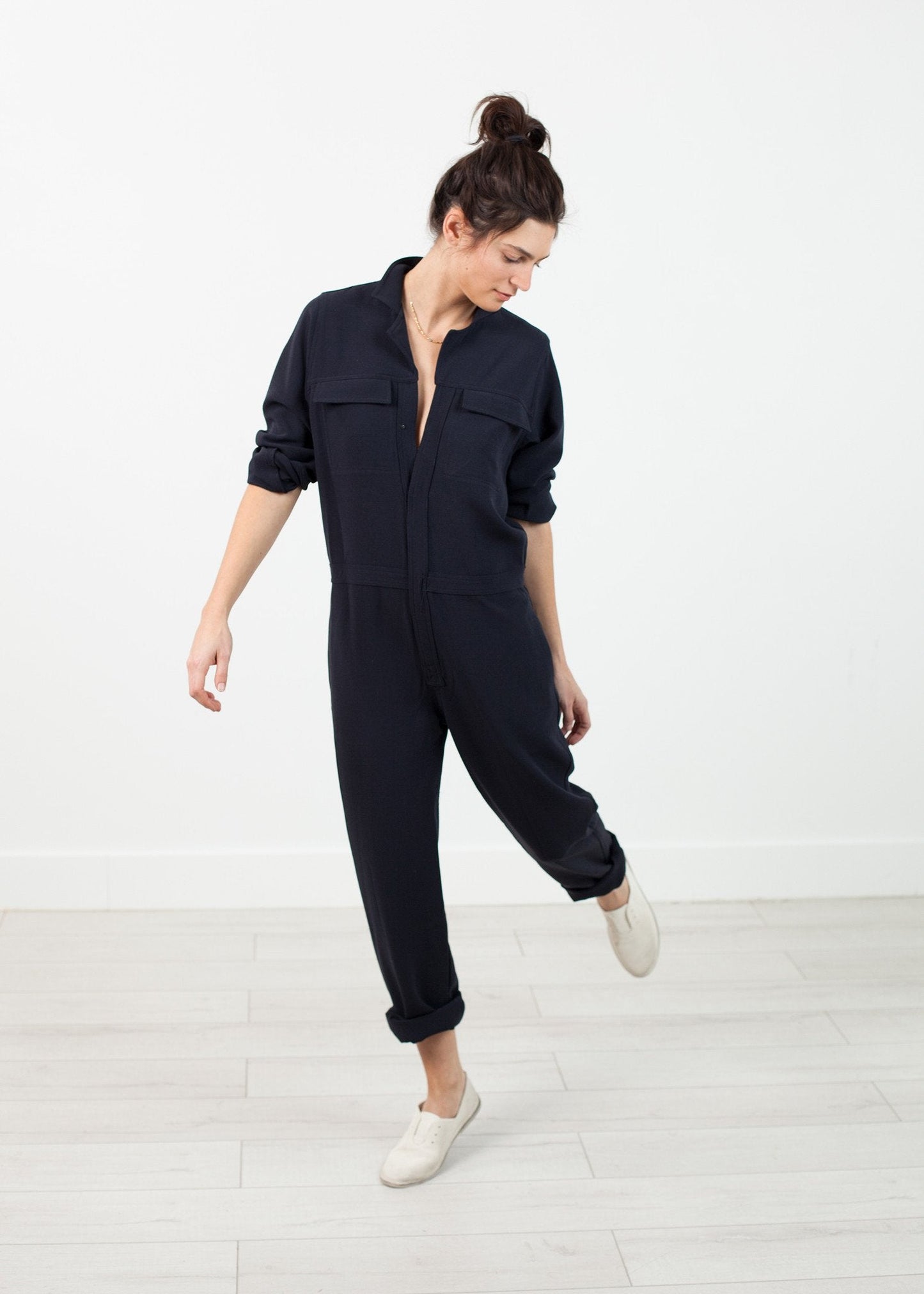 Worker Jumpsuit in Navy (6707093241950)