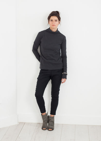 Cotton Long Tee in Ink (6707094257758)