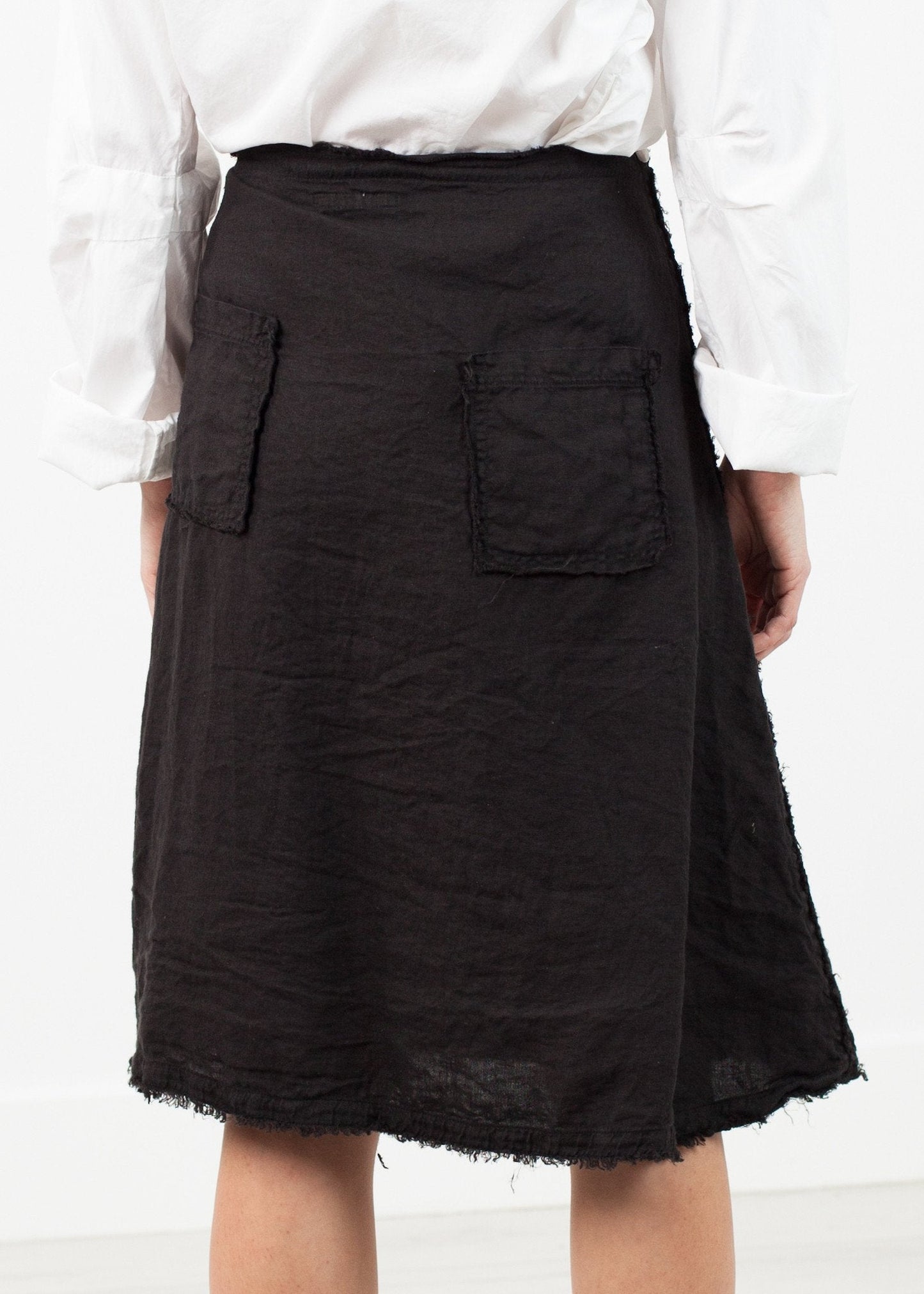 Wrap Snap Skirt in Black (6707095437406)