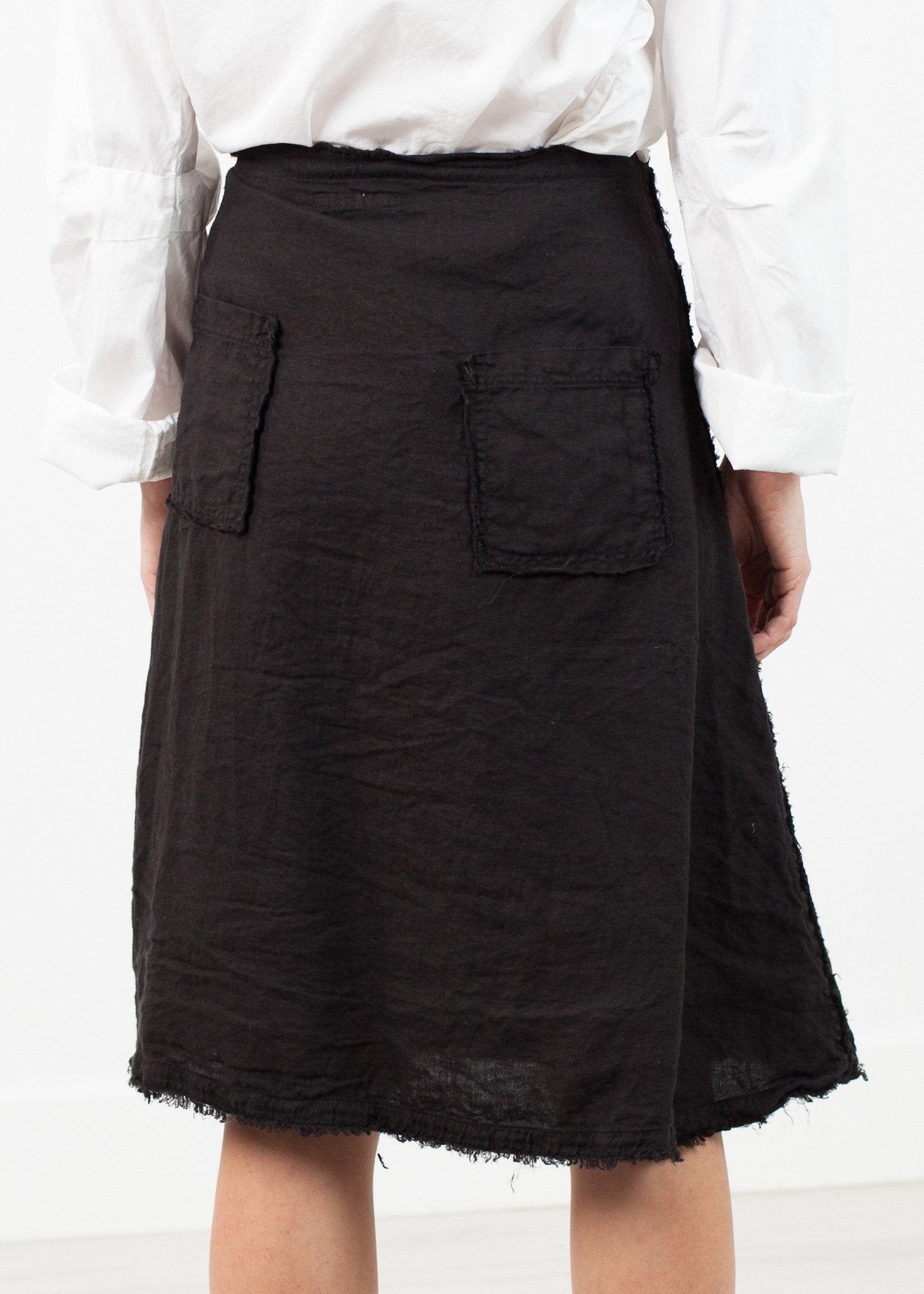 Wrap Snap Skirt in Black (6707095437406)