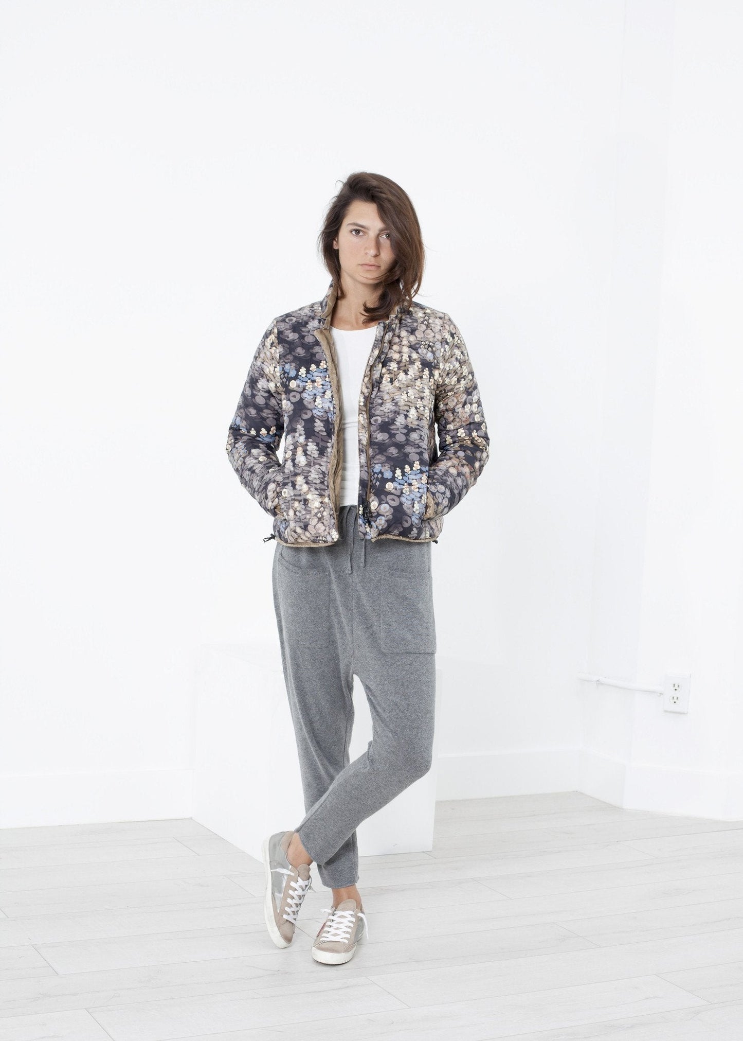 Deione Coat in Graphite Floral (6707101663326)