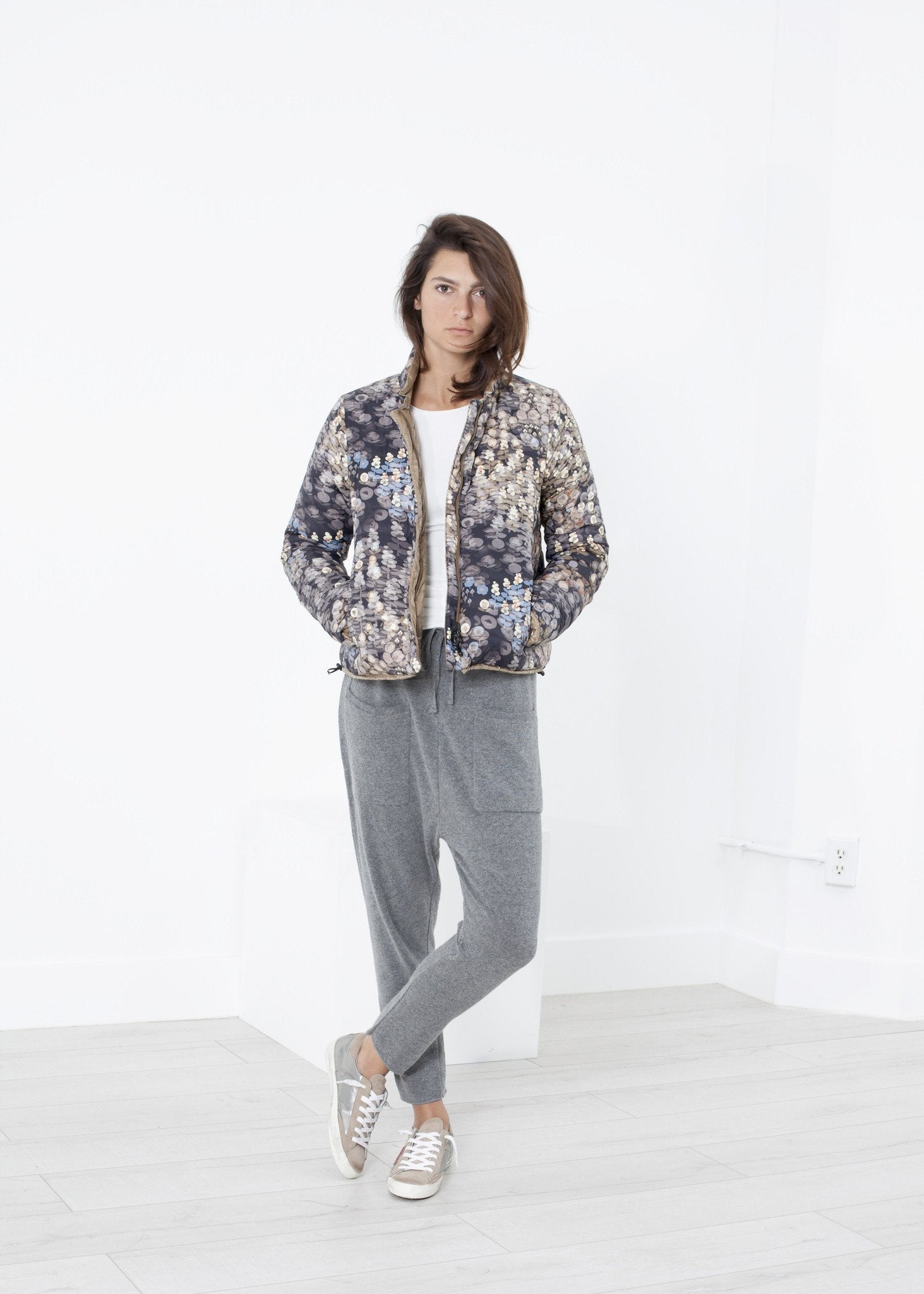 Deione Coat in Graphite Floral (6707101663326)