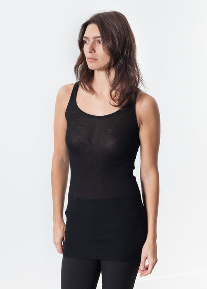 Easy Ribbed Tank in Black (6707099893854)