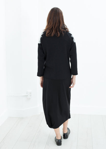 Contrast Felted Sweater in Black (6707096748126)