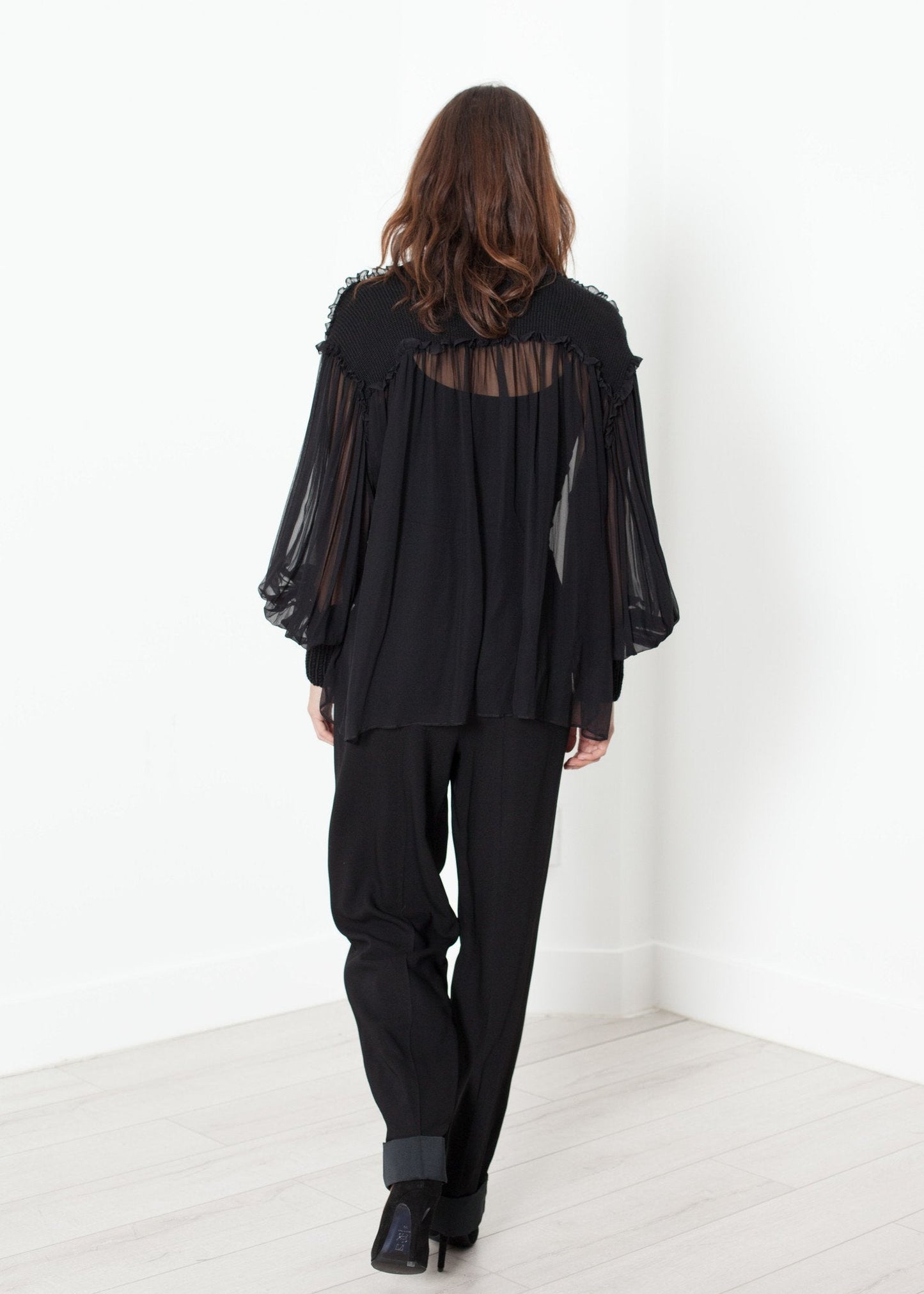 Poet Silk Sweater in Black (6707097305182)