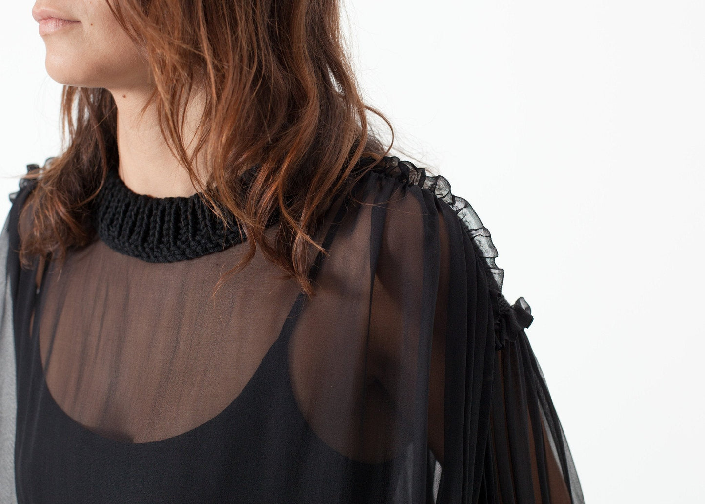 Poet Silk Sweater in Black (6707097305182)
