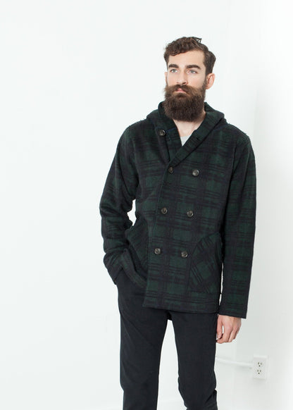 Double Breasted Hoodie in Forest Plaid (6707097272414)