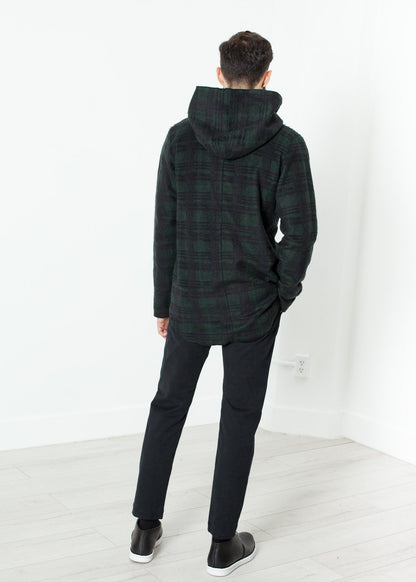 Double Breasted Hoodie in Forest Plaid (6707097272414)