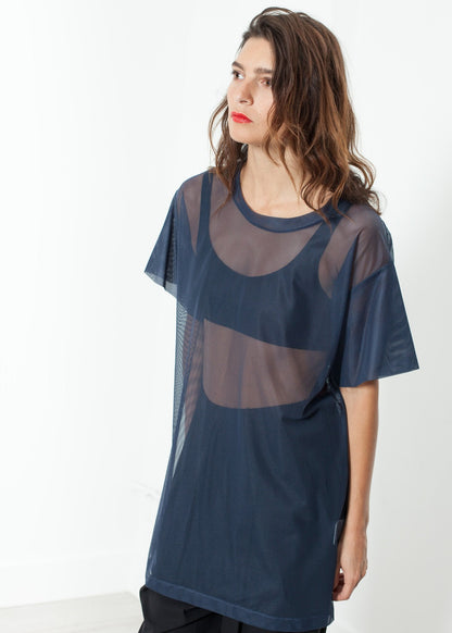 Mesh Over Dress in Navy (6707100352606)
