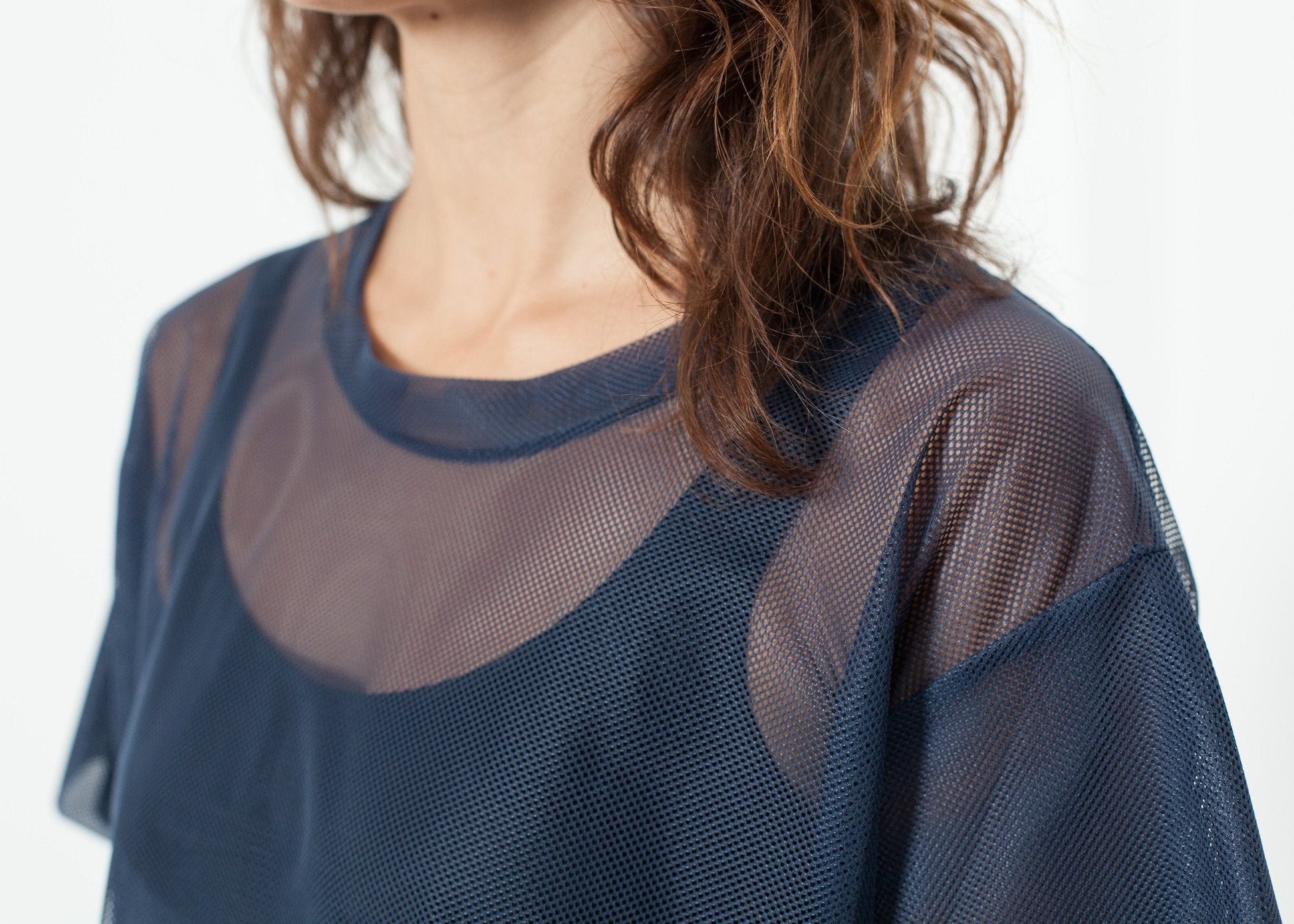 Mesh Over Tee in Navy (6707100680286)