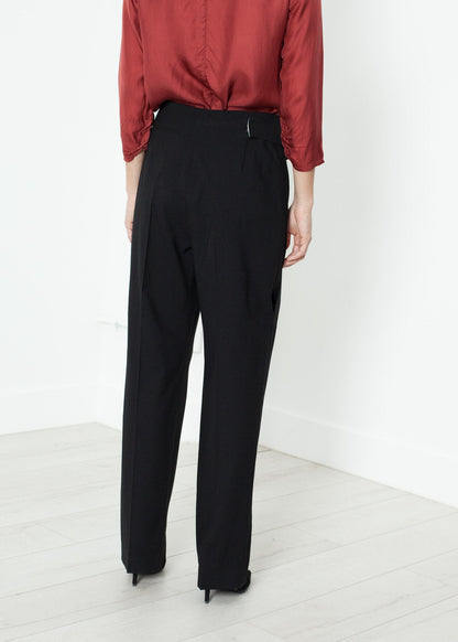 Pleated Waistband Trouser in Black (6707096715358)
