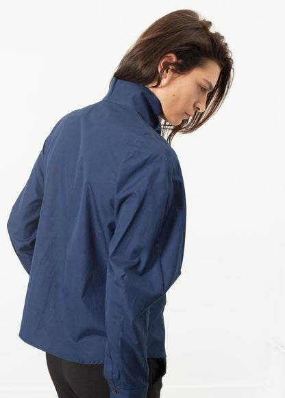 Full Collar Poplin Blouse in Navy (6707103301726)