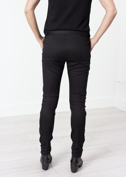 Leather Panel Trouser in Black (6707106021470)