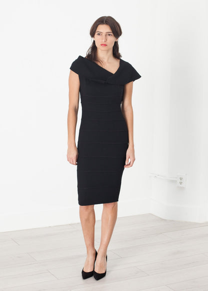 Asymmetric Dress in Black (6707106709598)